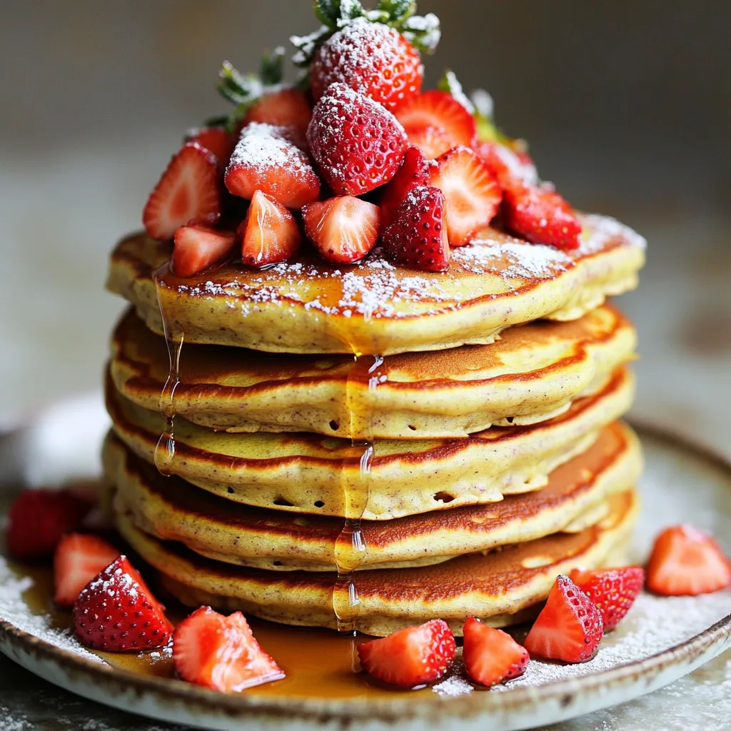 Strawberry Banana Protein Pancakes Healthy Breakfast Treat