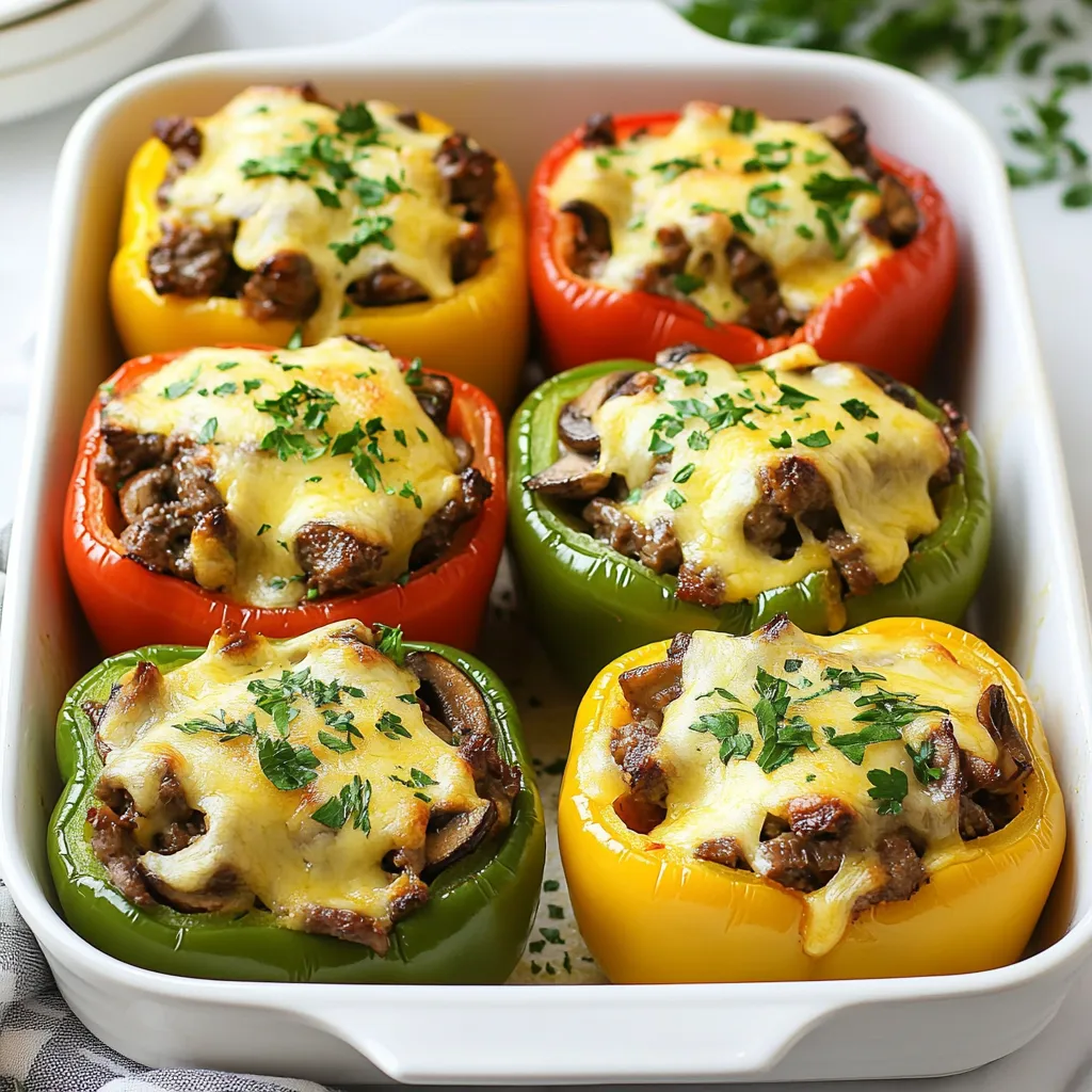 Philly Cheesesteak Stuffed Peppers Flavorful Dinner Idea