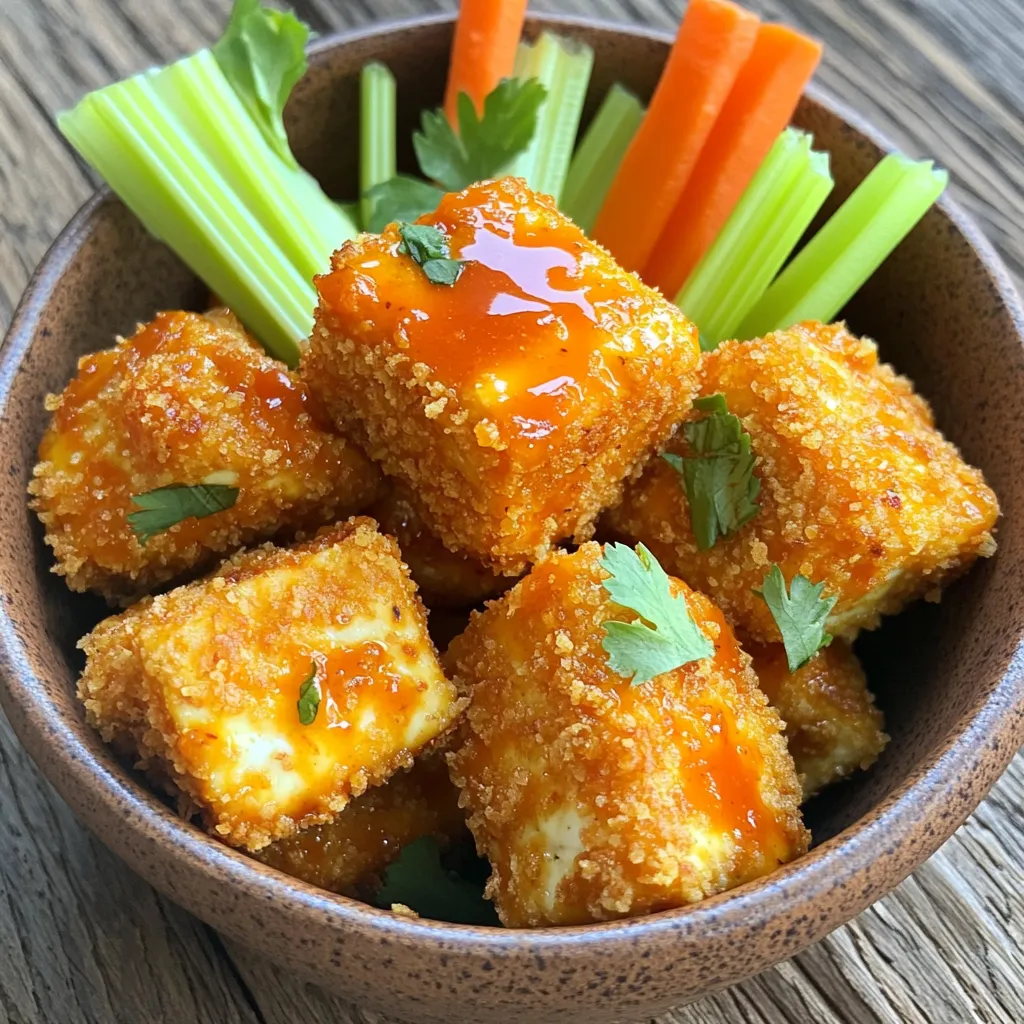Crispy Air Fryer Buffalo Tofu Bites Easy Recipe