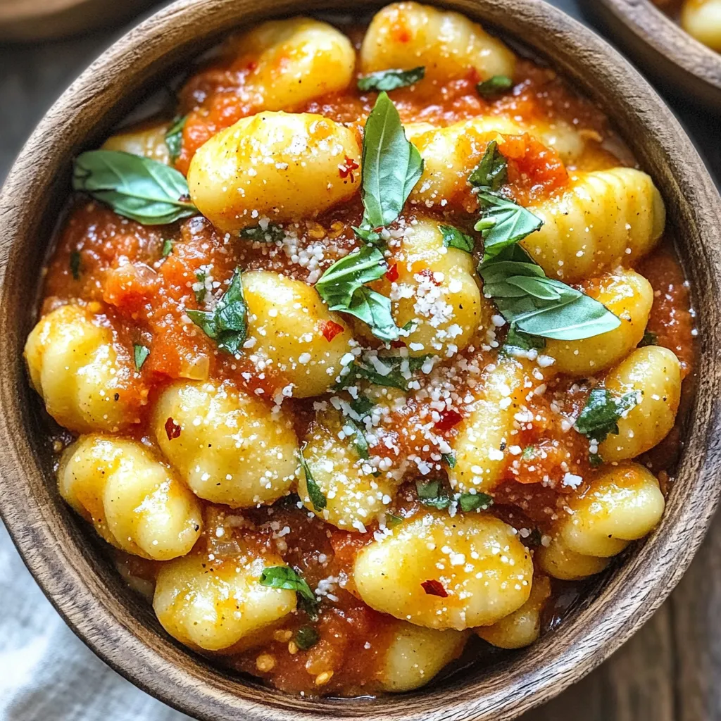 One Pot Spicy Tomato Basil Gnocchi Flavorful Feast