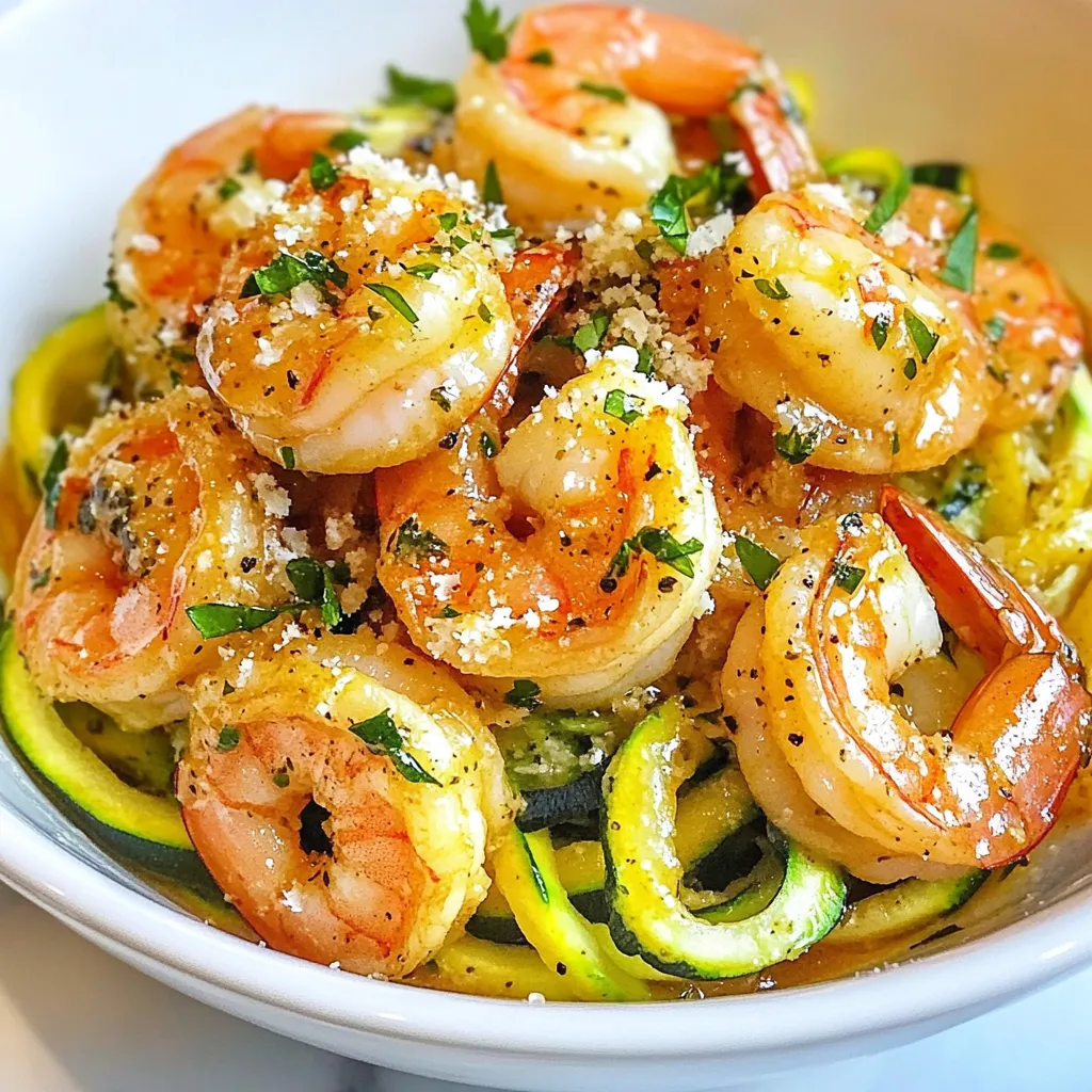 Garlic Butter Shrimp Zucchini Noodles Delightful Dish