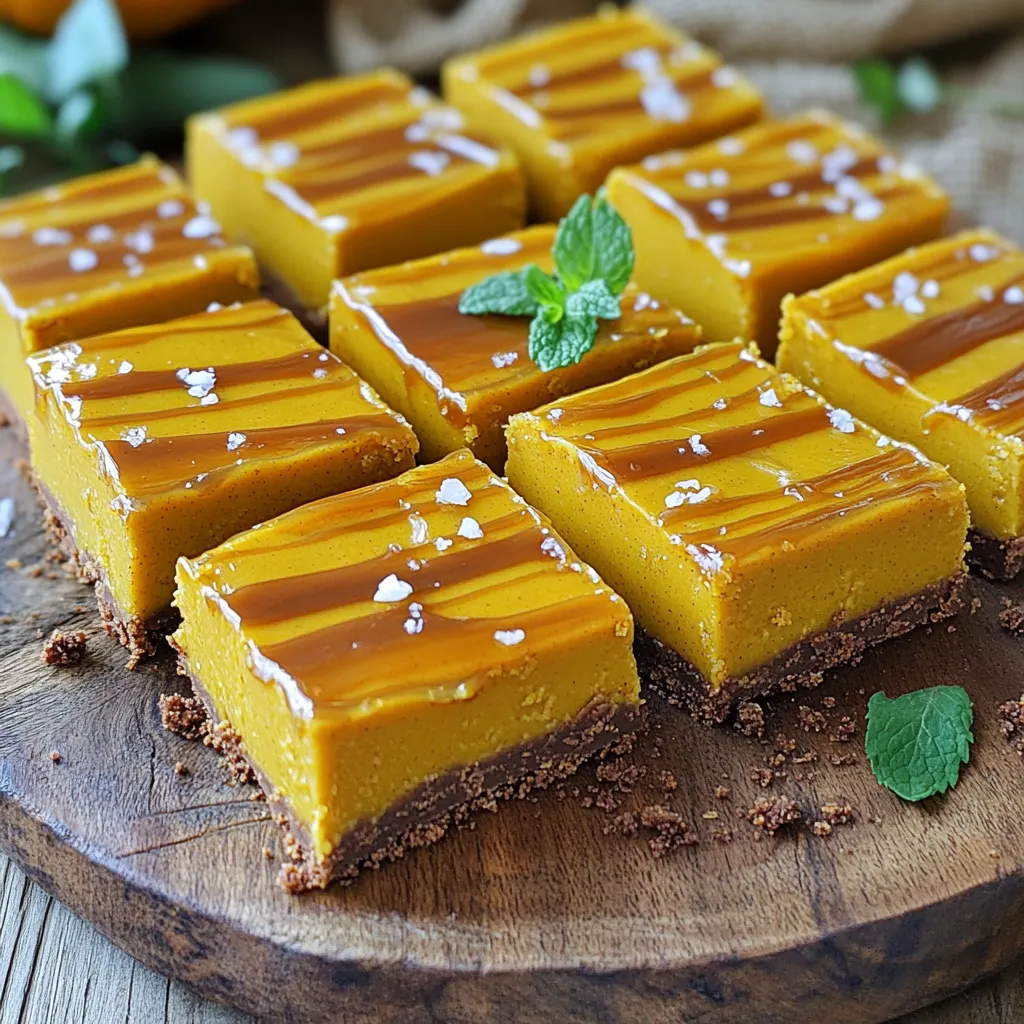 No-Bake Salted Caramel Pumpkin Bars Delightful Treat