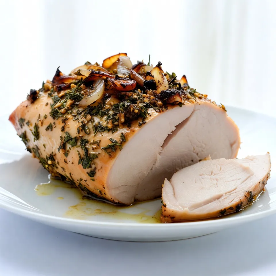 Garlic Herb Roasted Turkey Breast Juicy and Flavorful