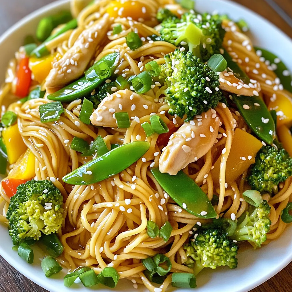 Honey Garlic Chicken Noodle Stir Fry Quick and Tasty