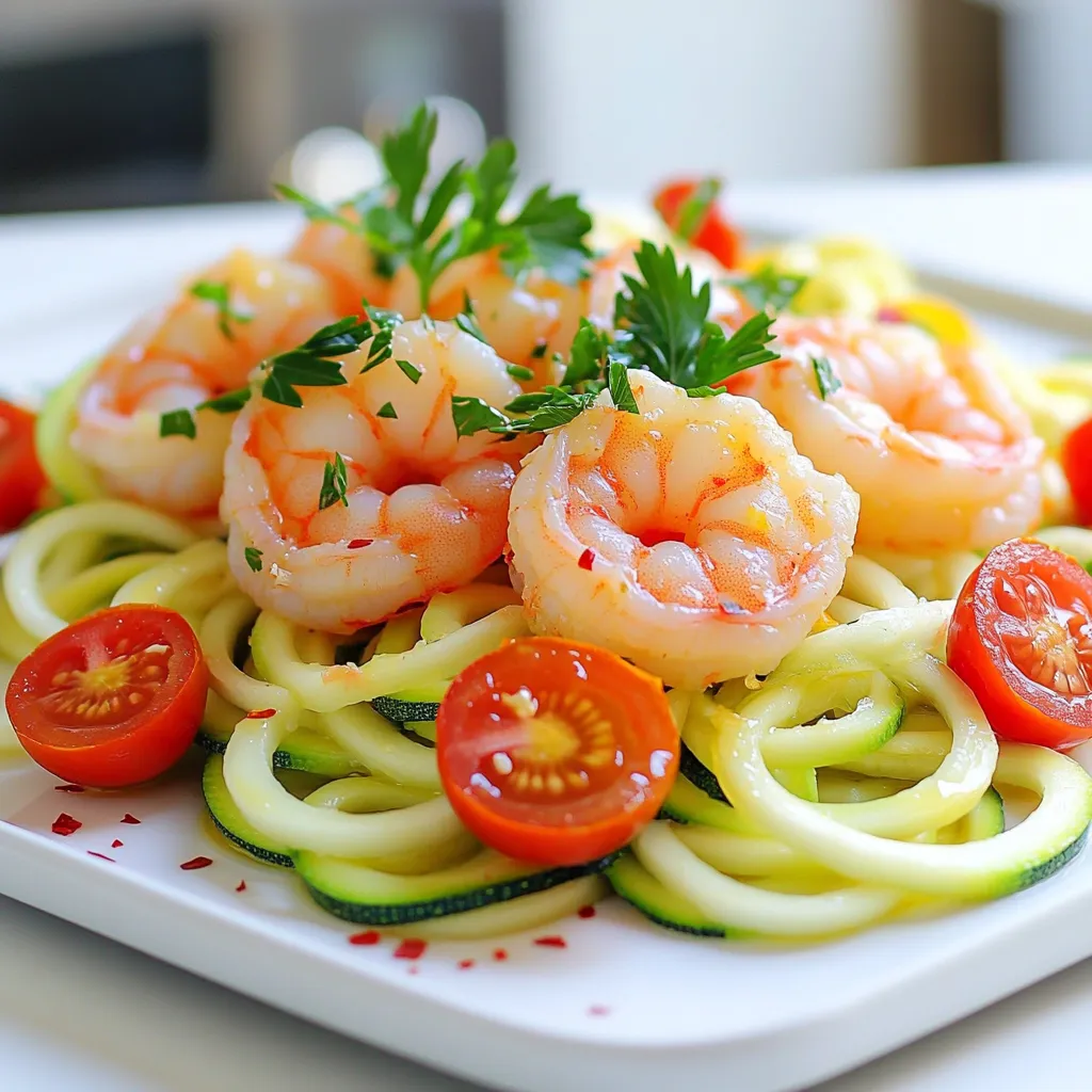 Lemon Garlic Shrimp with Zoodles Sheet Pan Delight