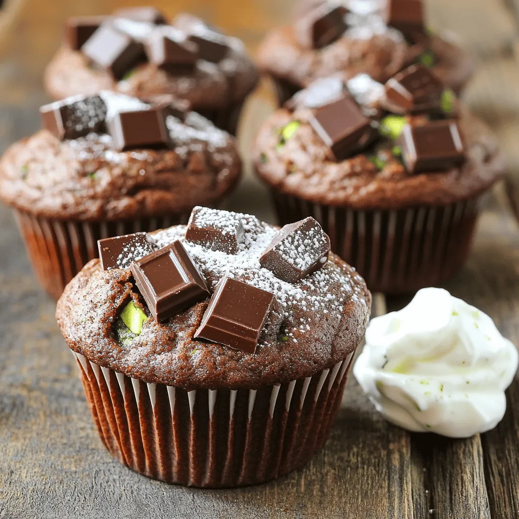 Chocolate Chunk Zucchini Muffins Tasty and Simple Snack