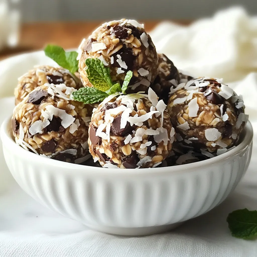 Mint Chocolate Chip Energy Bites Healthy Snack Idea
