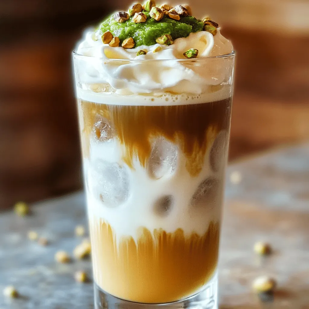 Pistachio Cream Iced Latte Rich and Refreshing Drink