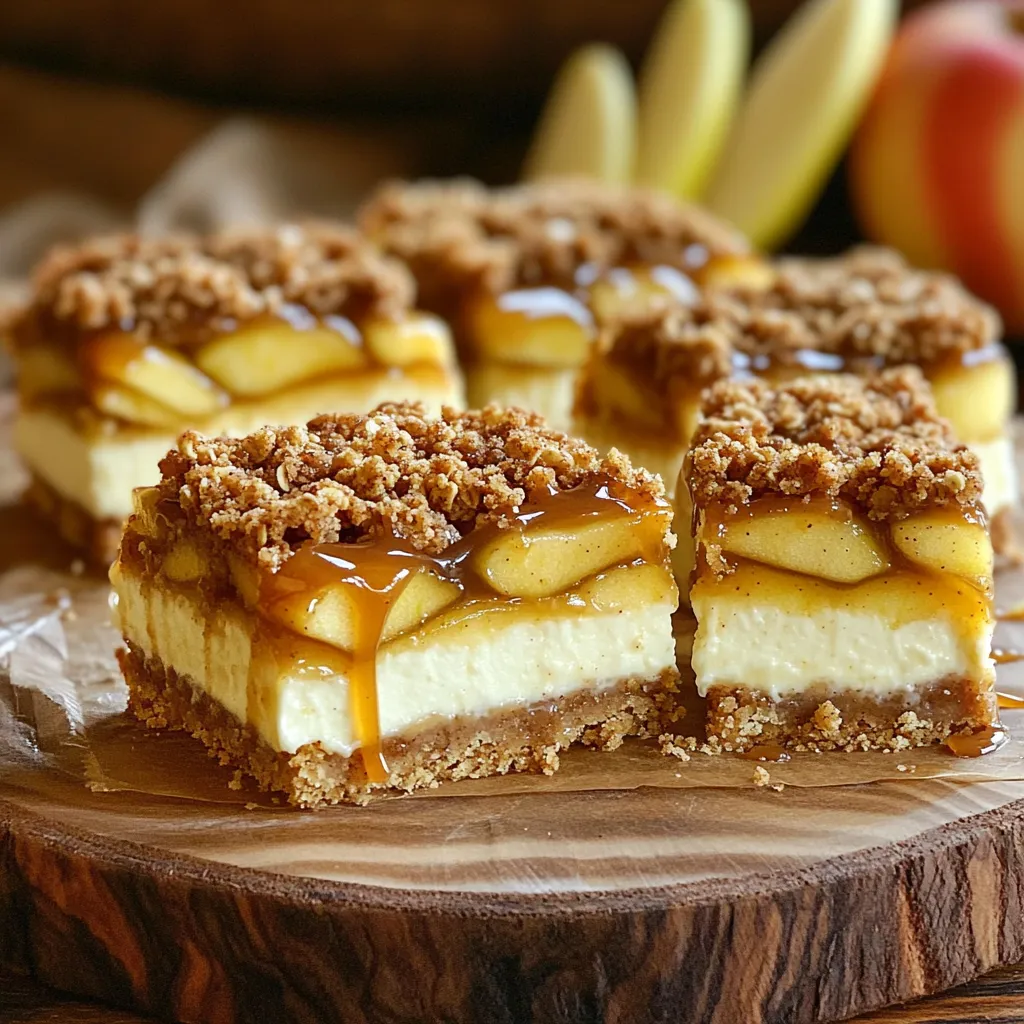 Caramel Apple Cheesecake Streusel Bars Delightfully Simple