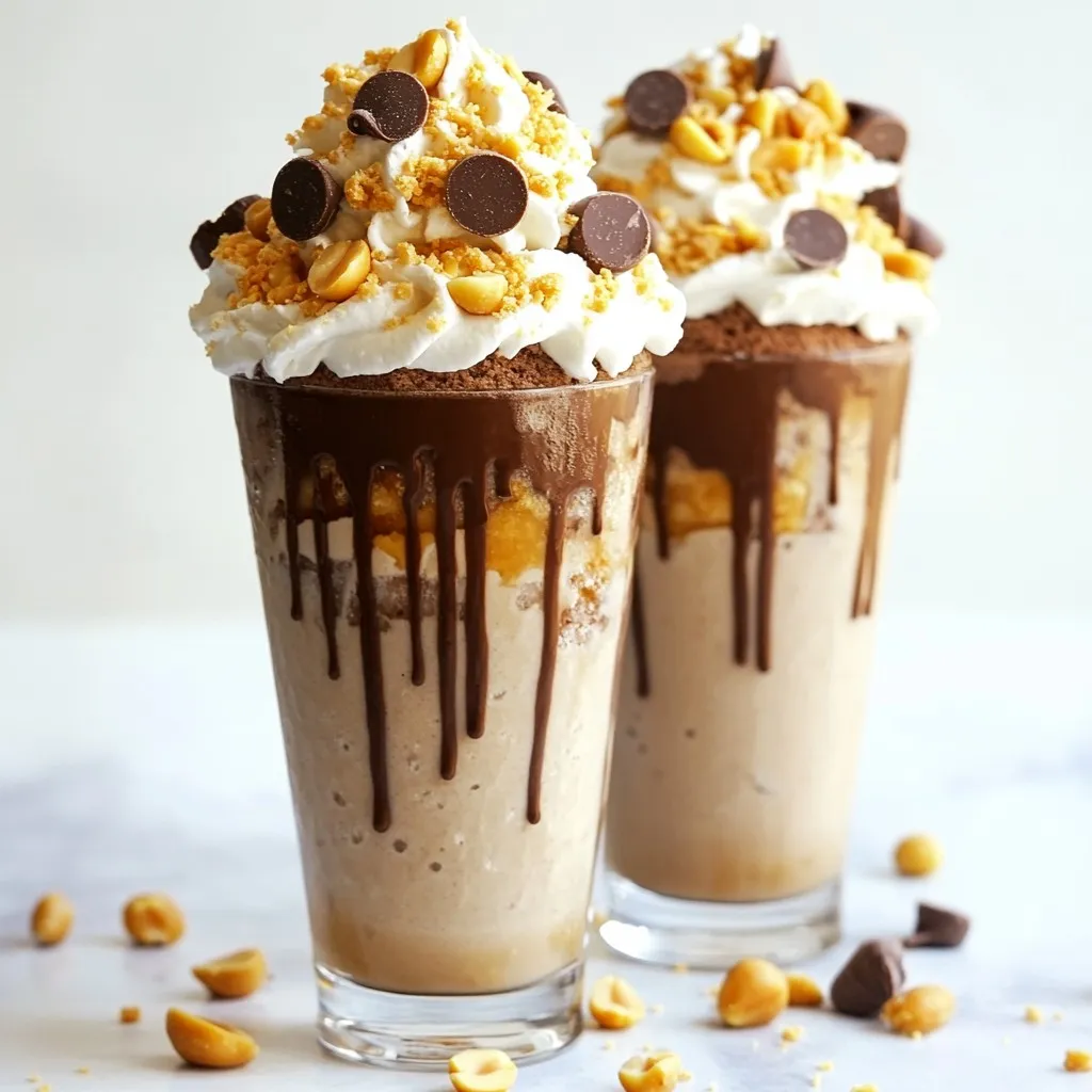 Chocolate Peanut Butter Cupcake Milkshake Delight