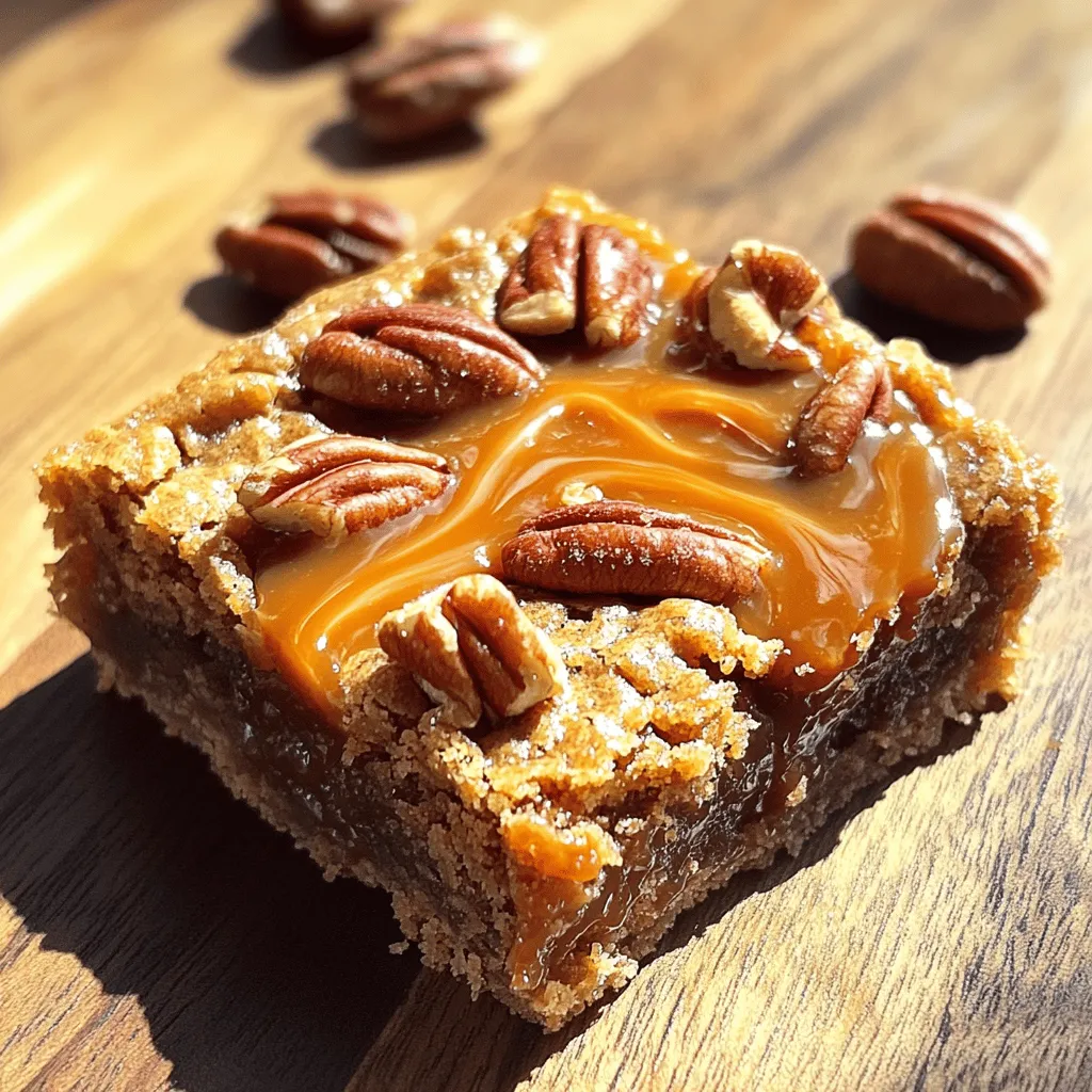 Caramel Pecan Blondie Bars Delightful Dessert Treat