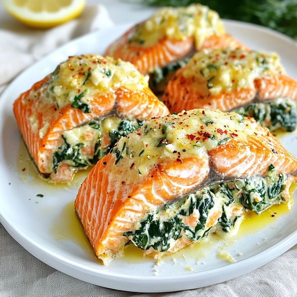 Creamy Garlic Spinach Stuffed Salmon Flavorful Delight