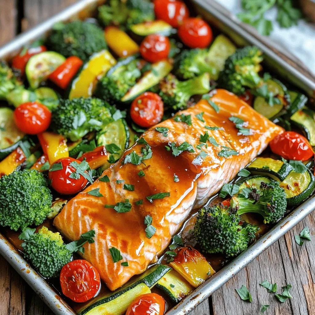 Sheet-Pan Honey Garlic Salmon with Roasted Veggies