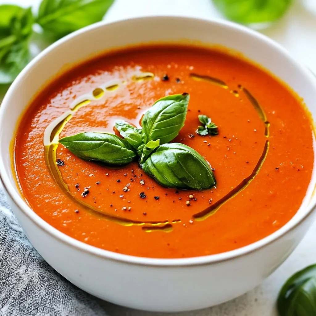 Creamy Roasted Red Pepper Soup Simple and Delicious