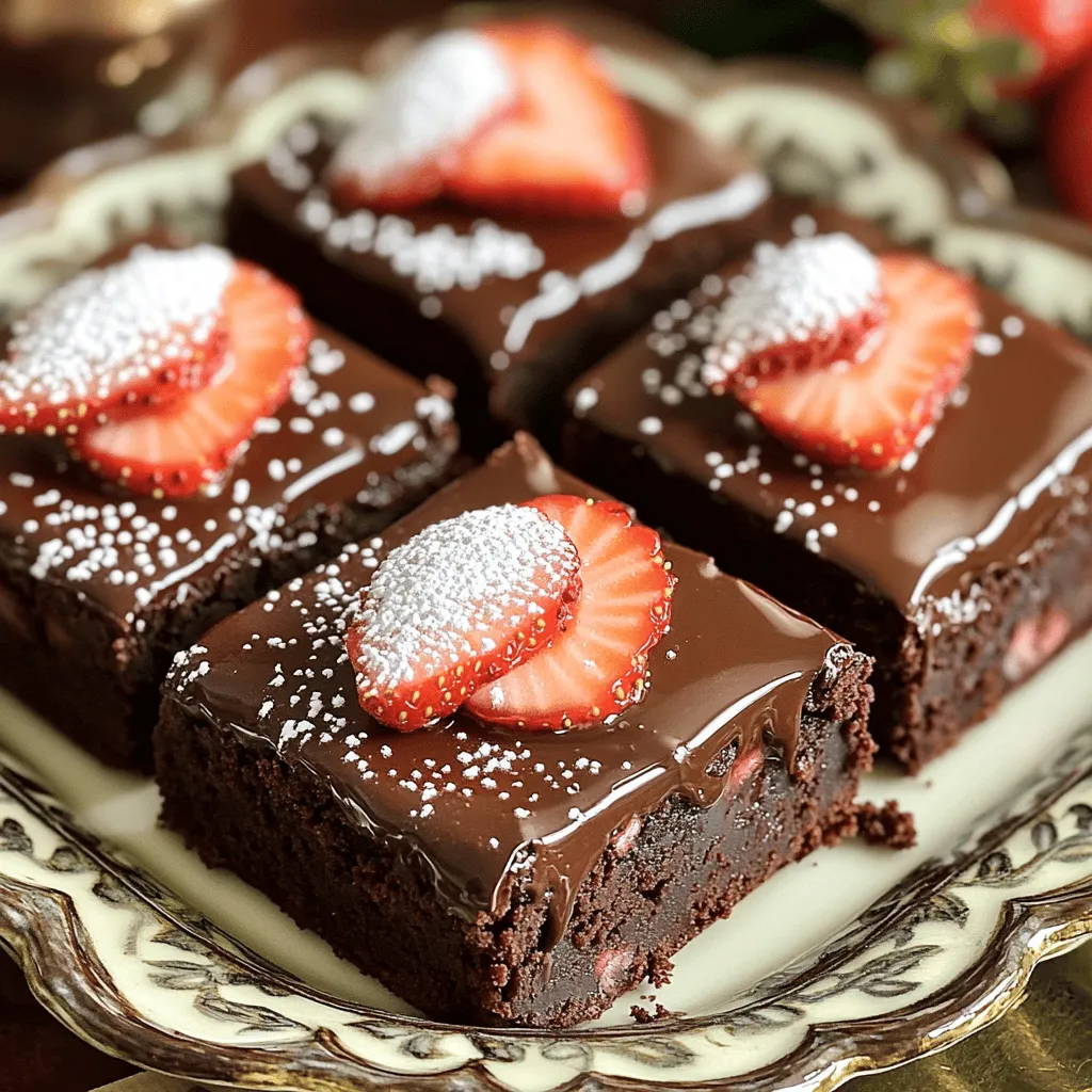 Chocolate Covered Strawberry Brownies Simple Treat