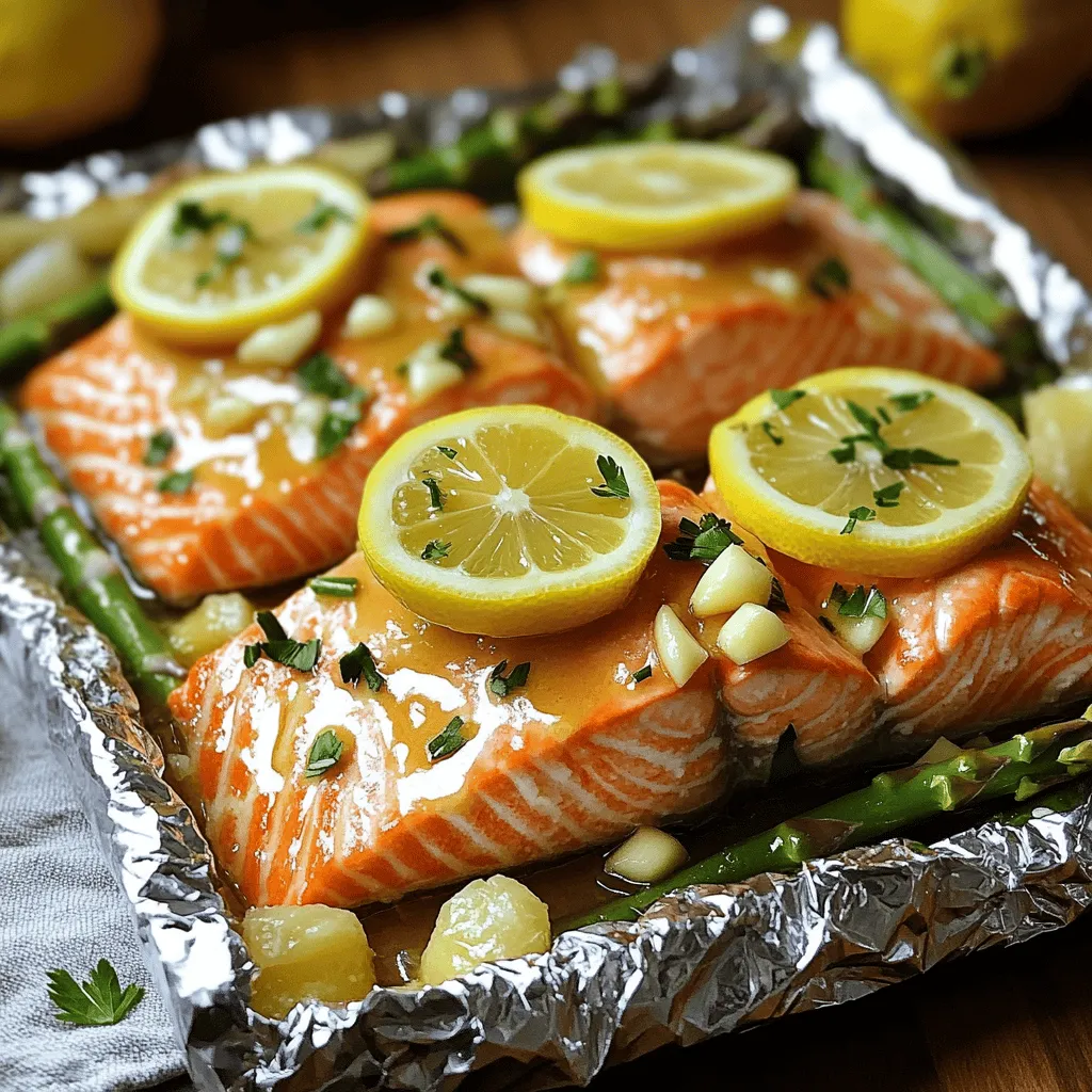 Garlic Butter Lemon Salmon Foil Packs Simple and Tasty