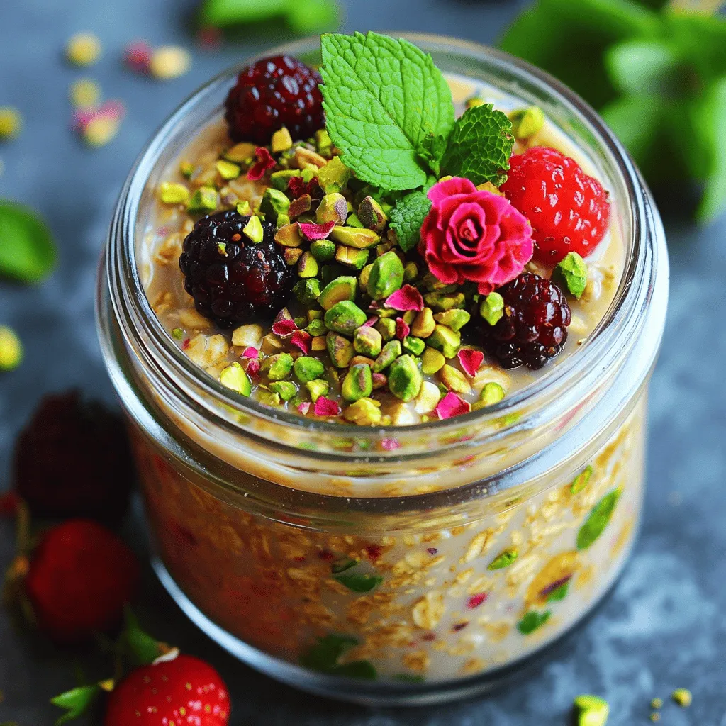 Pistachio Rose Overnight Oats Nourishing Breakfast Treat