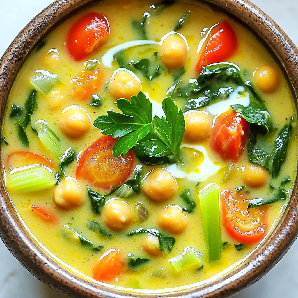 Slow Cooker Creamy Tuscan Chickpea Soup Delight