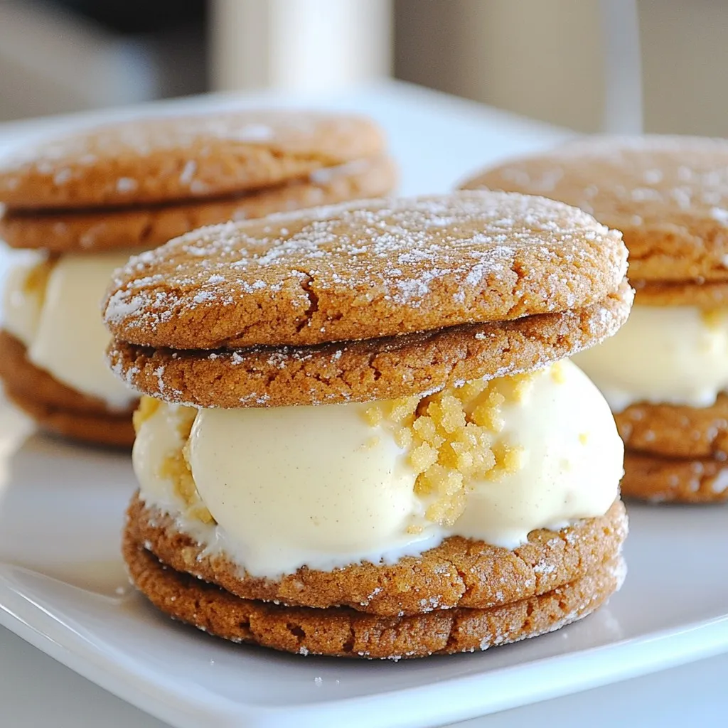 Gingerbread Ice Cream Sandwiches Festive and Delicious