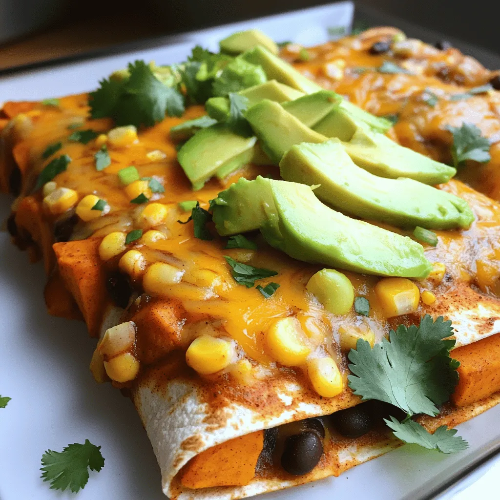 Savory 17. Sweet Potato and Black Bean Enchiladas