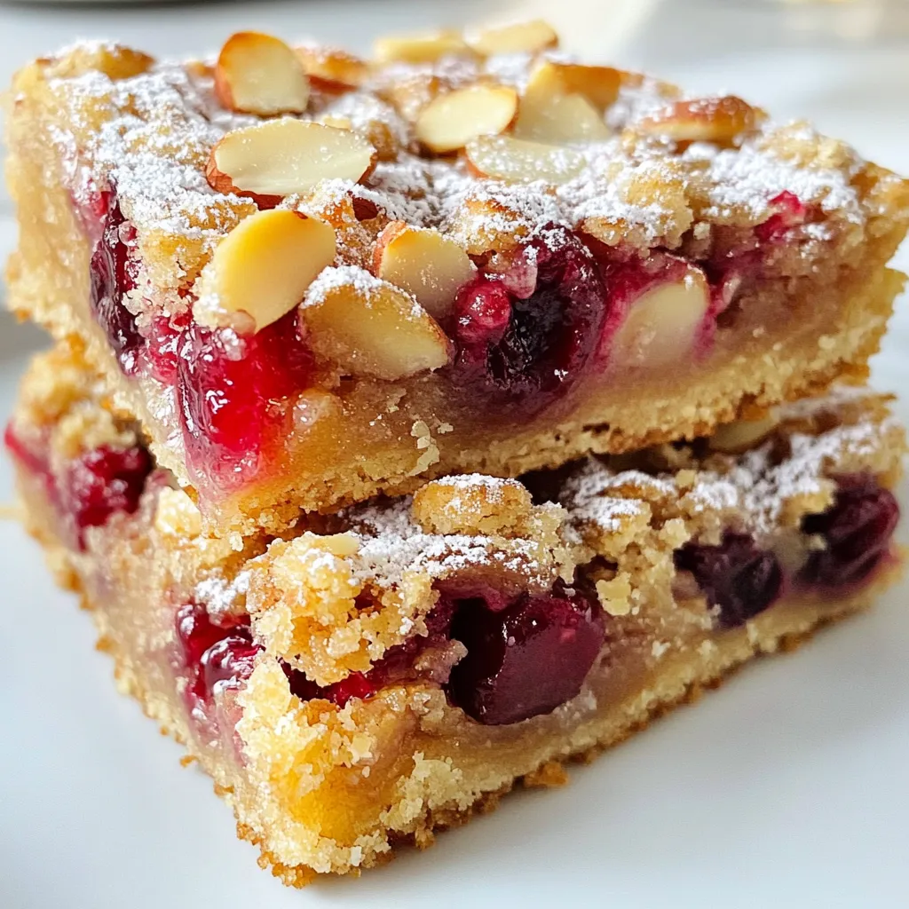 Cherry Almond Crumble Bars Tasty and Simple Treat