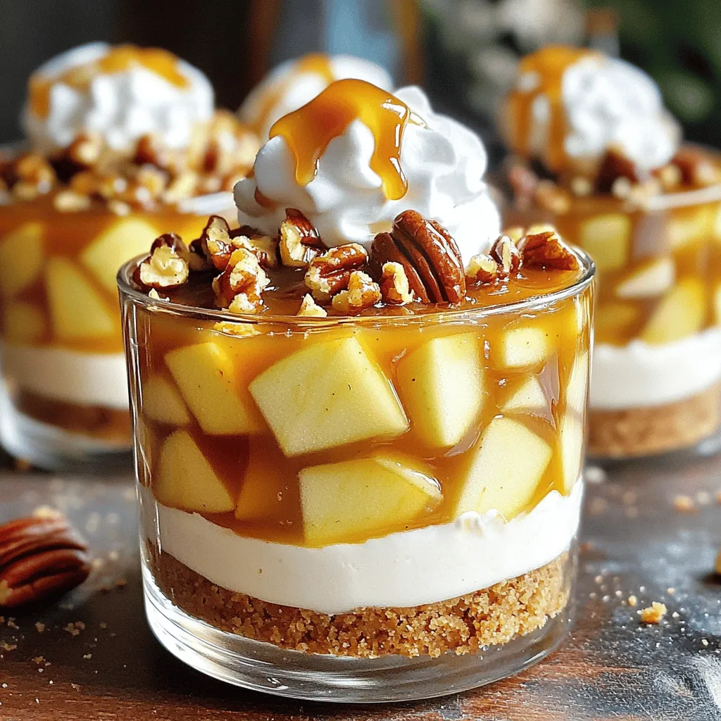 Caramel Apple Pecan Pie Cheesecake Cups Delight