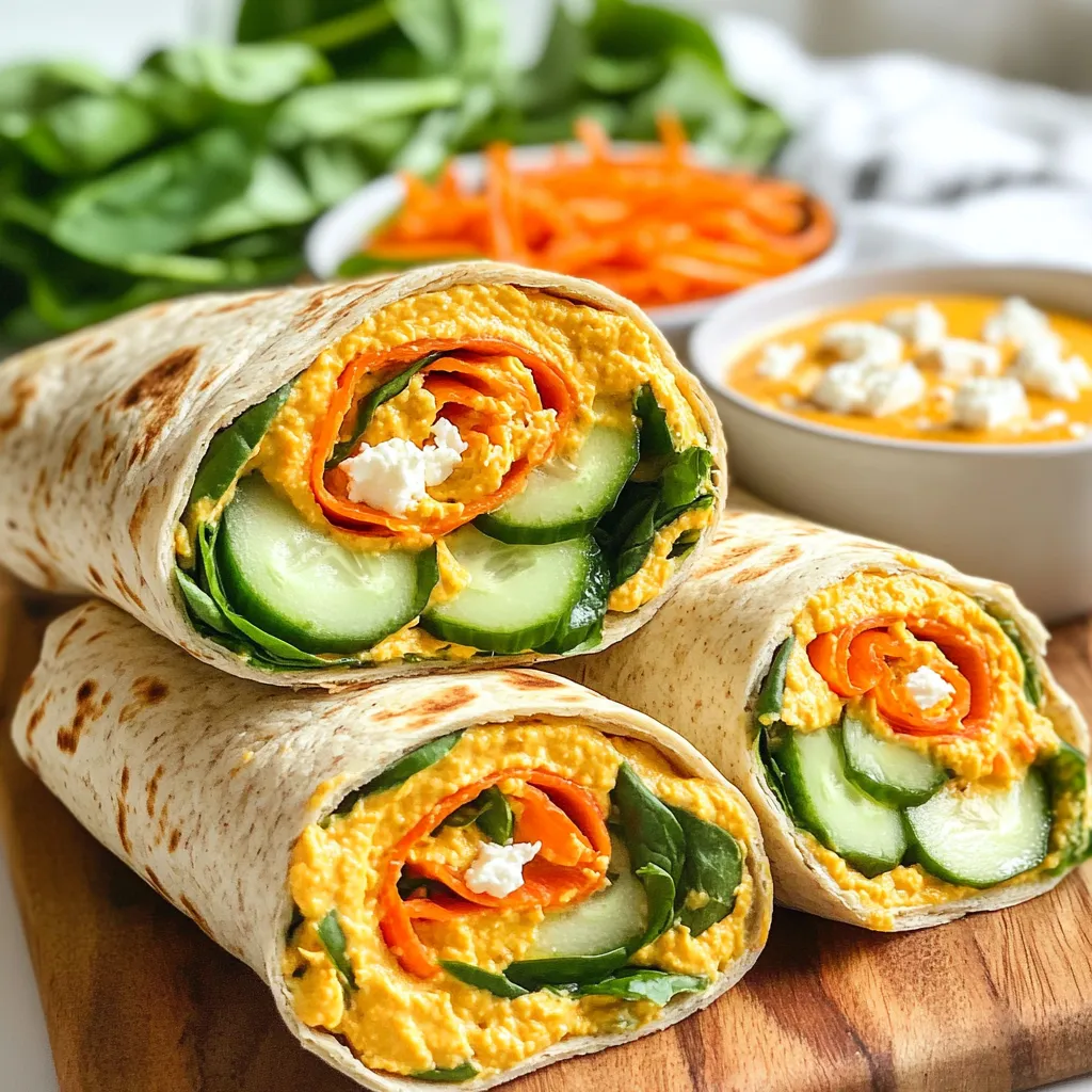 Roasted Red Pepper Hummus Wraps Tasty and Easy Meal