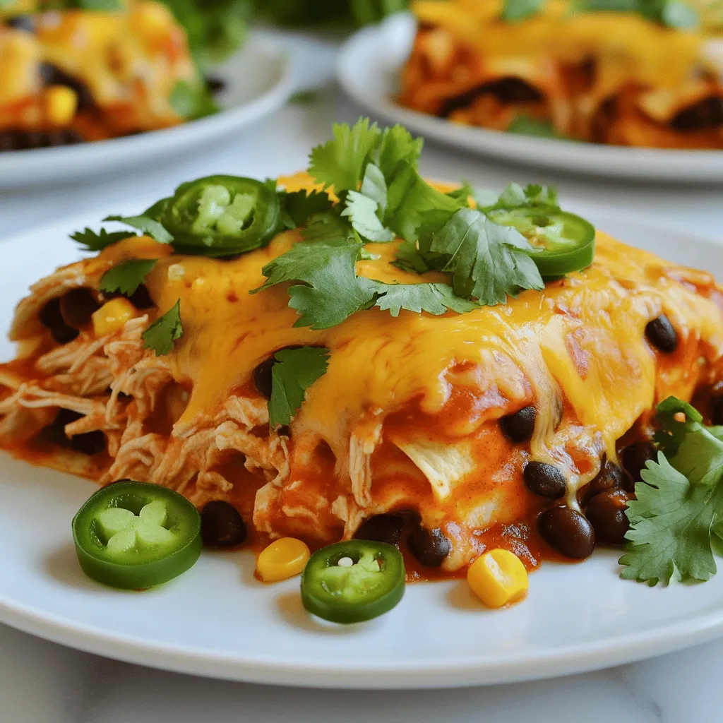 Chicken and Cheese Enchiladas Casserole Easy Recipe