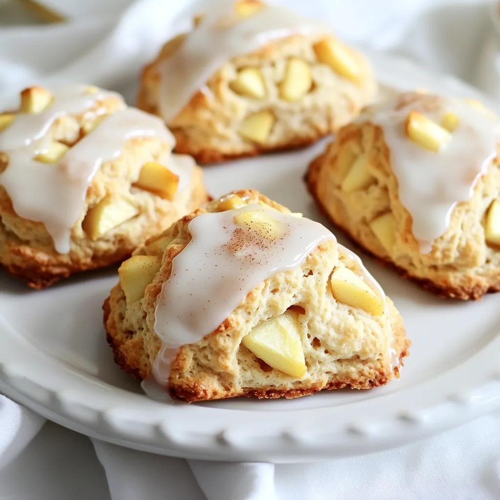 Cinnamon Apple Scones with Glaze Simple and Tasty