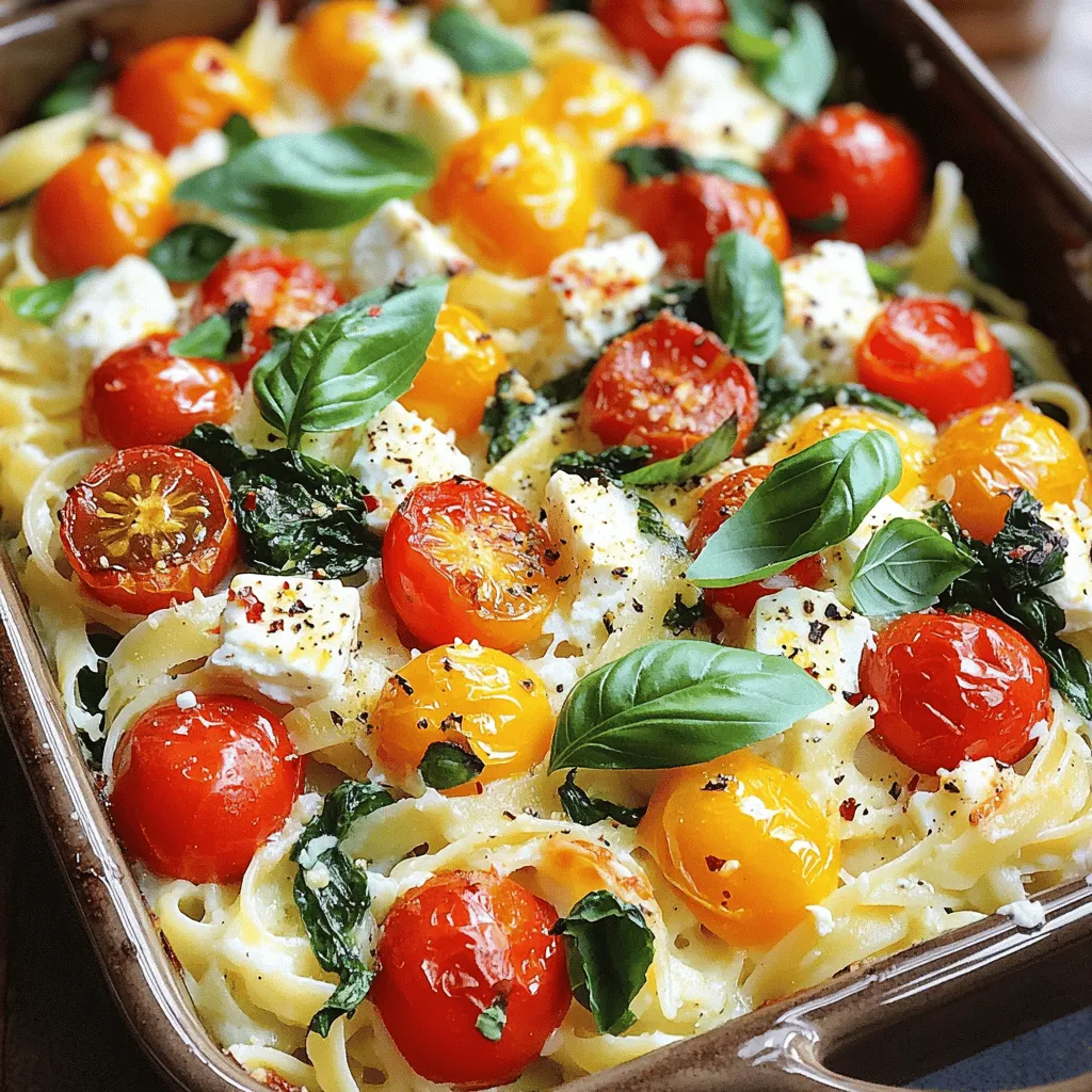 Baked Feta Pasta with Spinach Easy Flavorful Dinner