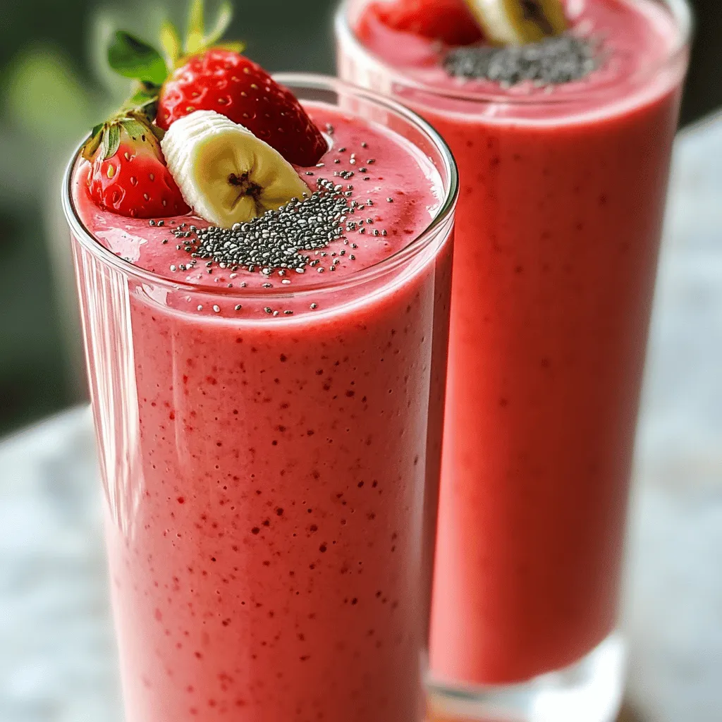 Strawberry Banana Protein Smoothie Energizing Drink