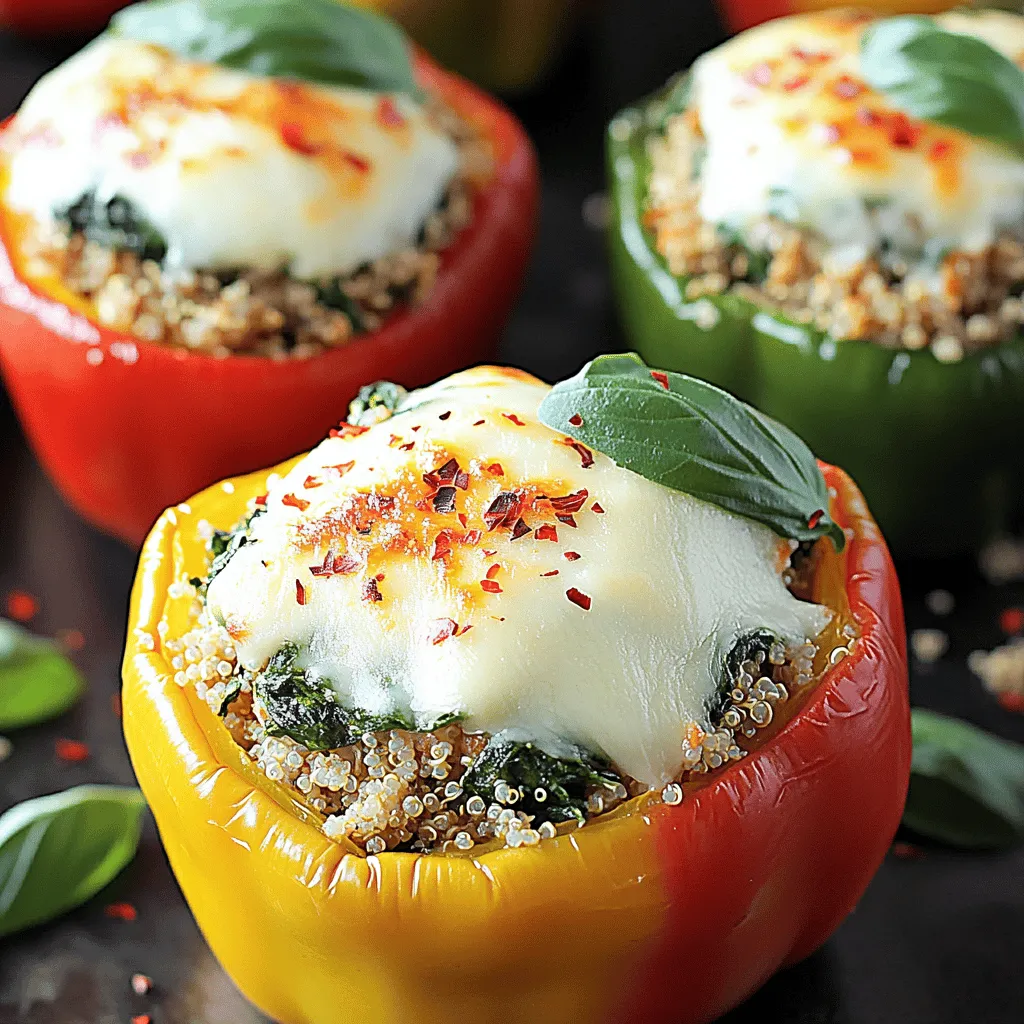 Chicken and Spinach Stuffed Peppers Easy Dinner Idea