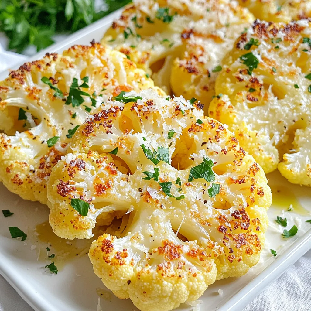 Garlic Parmesan Roasted Cauliflower Steaks Delight