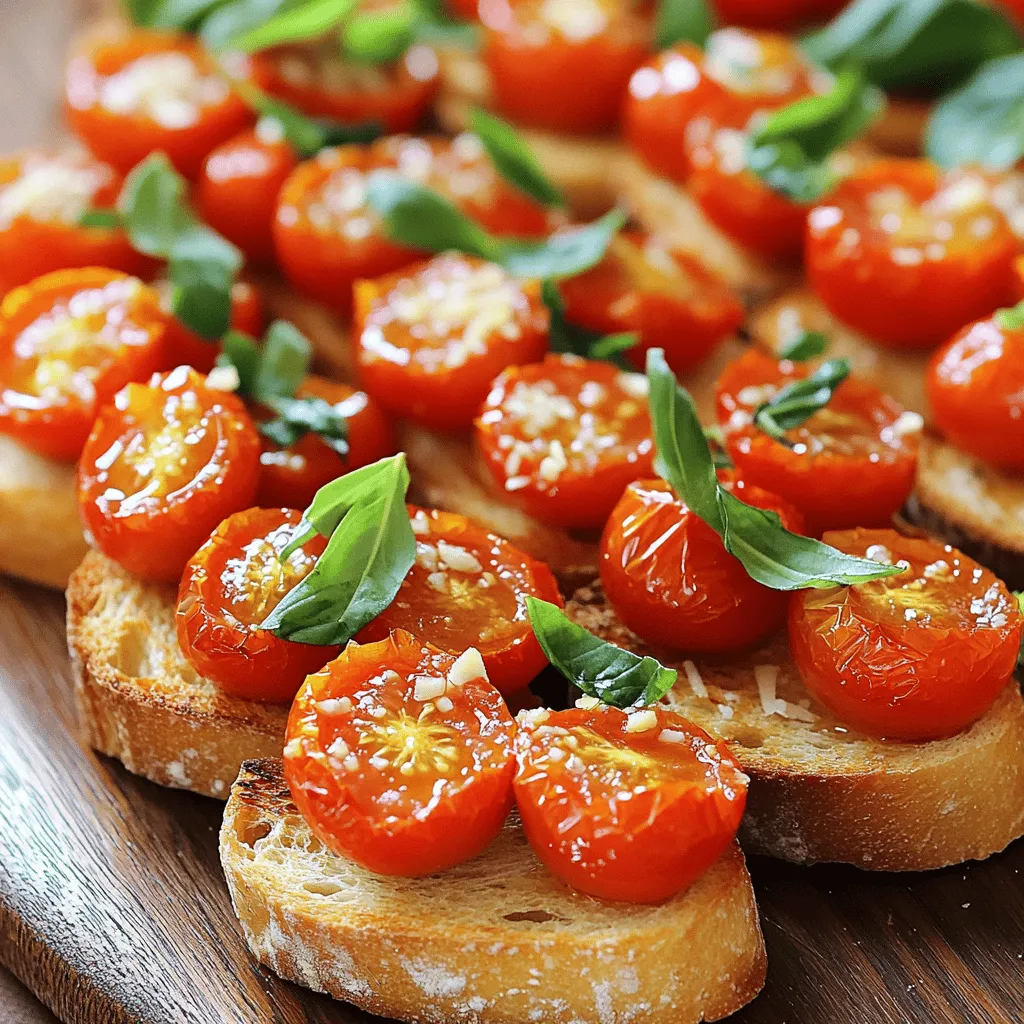 Roasted Tomato Basil Bruschetta Tasty Appetizer Recipe