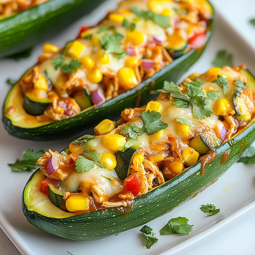 BBQ Chicken Stuffed Zucchini Tasty and Easy Recipe