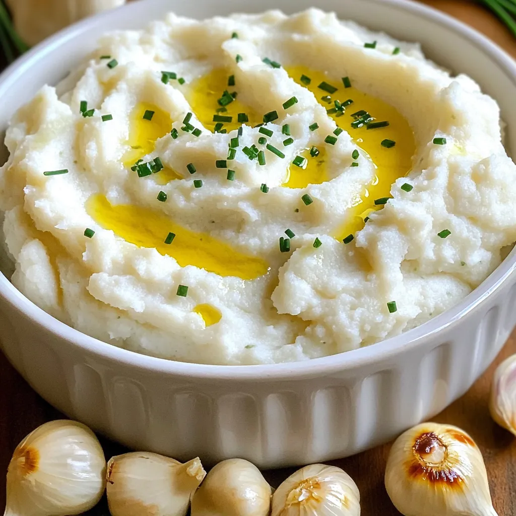 Roasted Garlic Cauliflower Mash Creamy and Flavorful Dish
