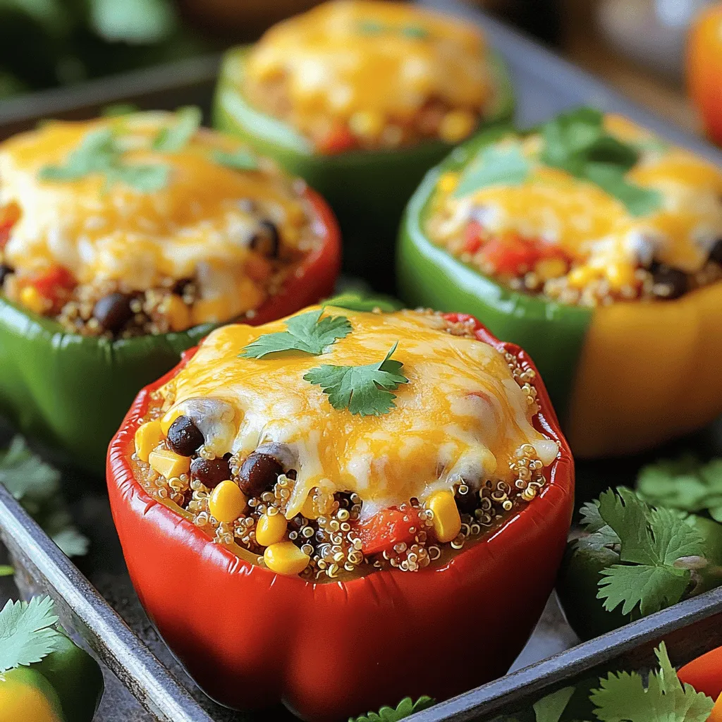 Quinoa Black Bean Stuffed Peppers Tasty and Healthy Dish