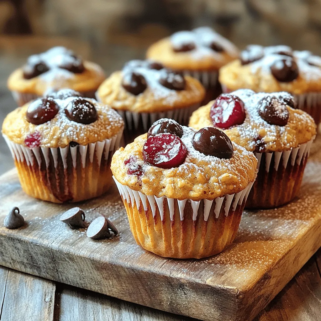 Cherry Oatmeal Chocolate Chip Muffins Flavorful Delight