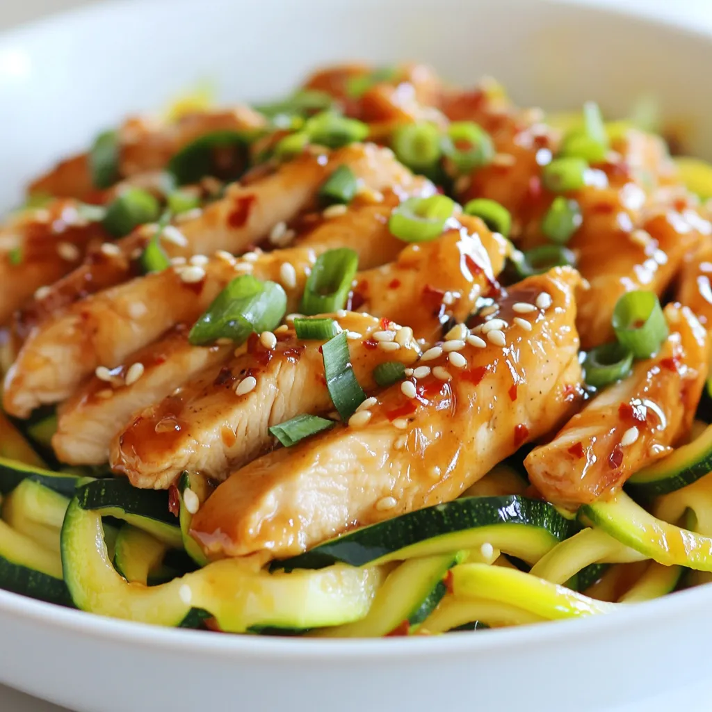 Savory Sesame Chicken Zucchini Noodles Recipe