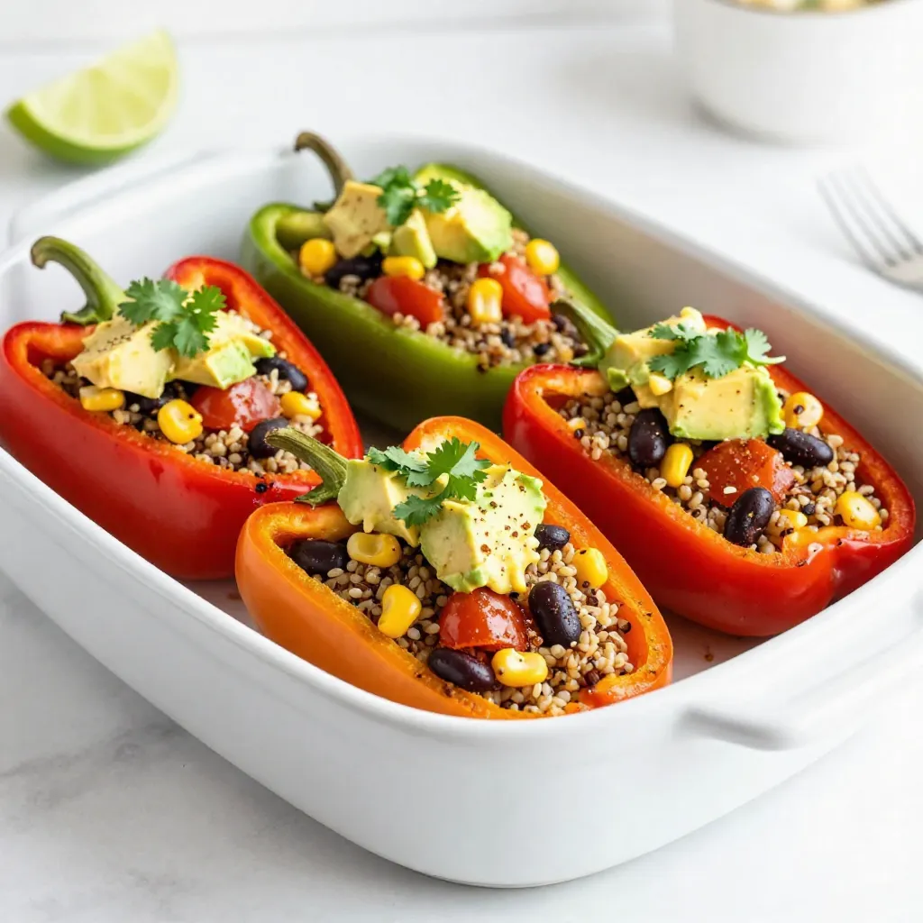 Southwest Quinoa Stuffed Peppers Tasty Healthy Dish