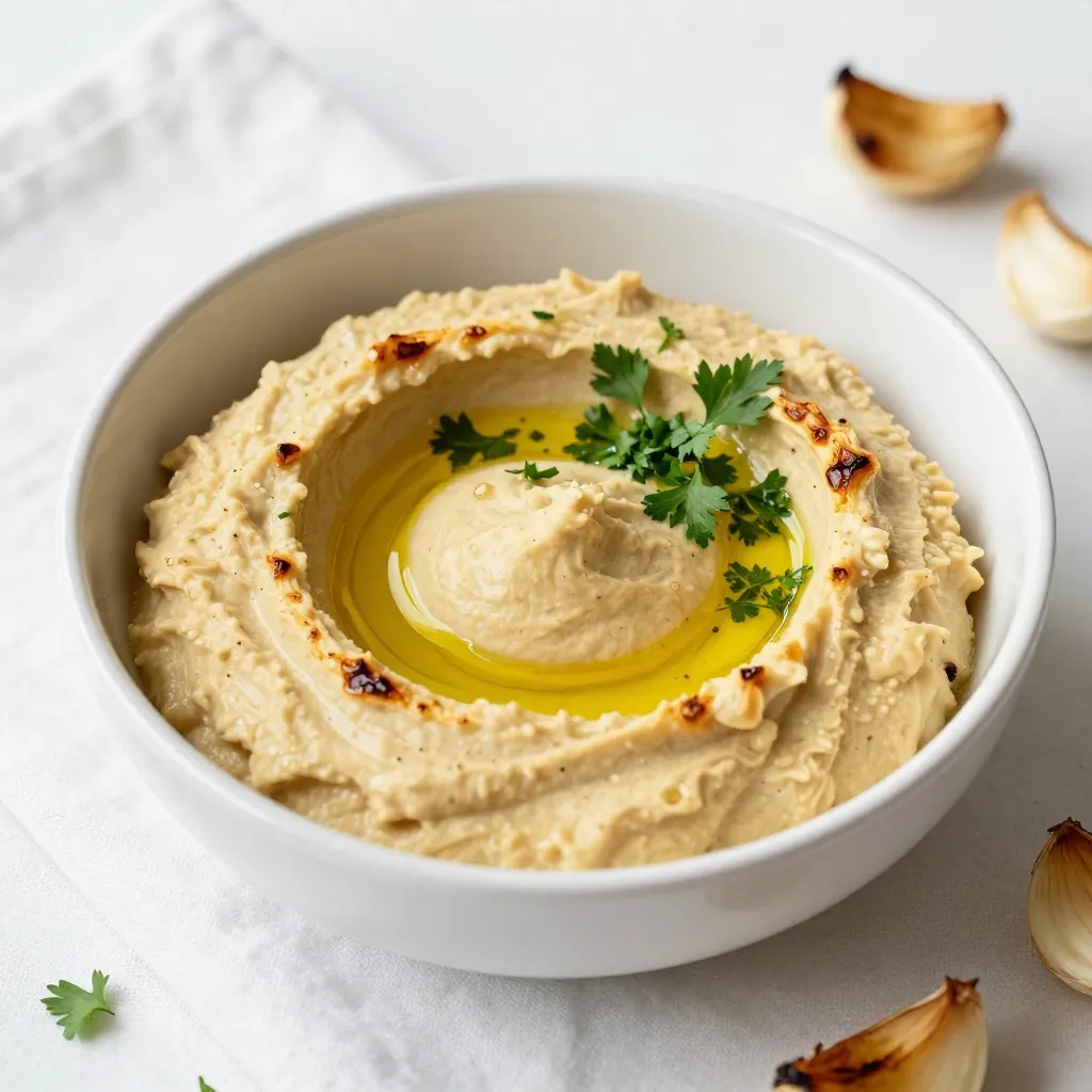 Roasted Garlic Hummus Rich and Flavorful Spread