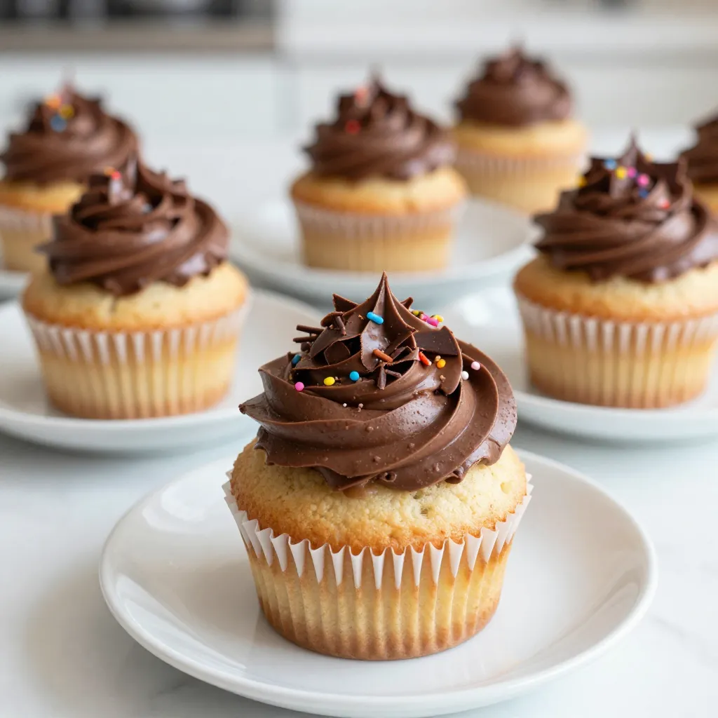 Vanilla Cupcakes with Nutella Frosting Delightful Treat