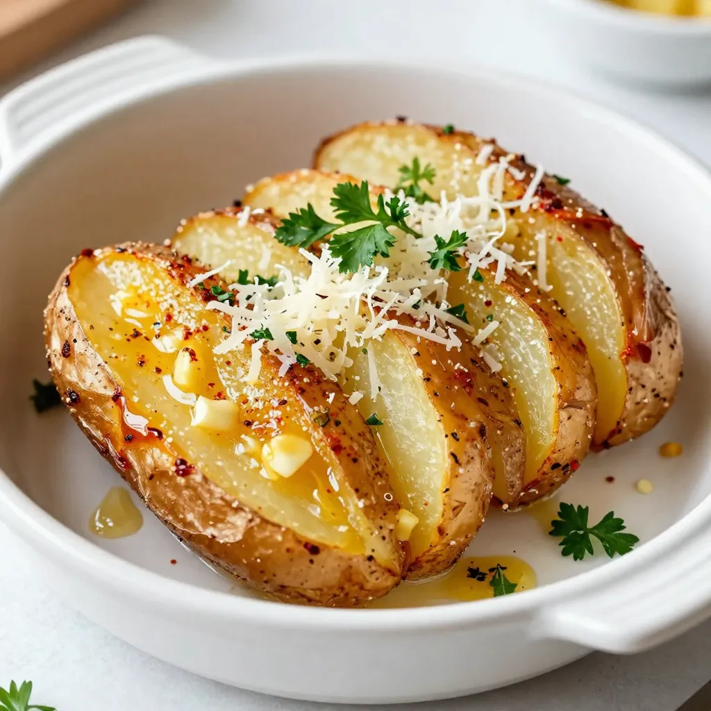 Garlic Parmesan Hasselback Potatoes Irresistibly Crispy