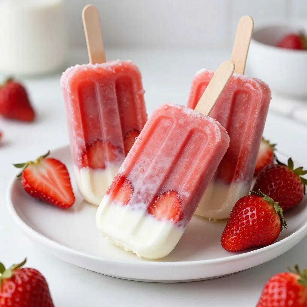 Strawberries and Cream Popsicles Refreshing Summer Treat