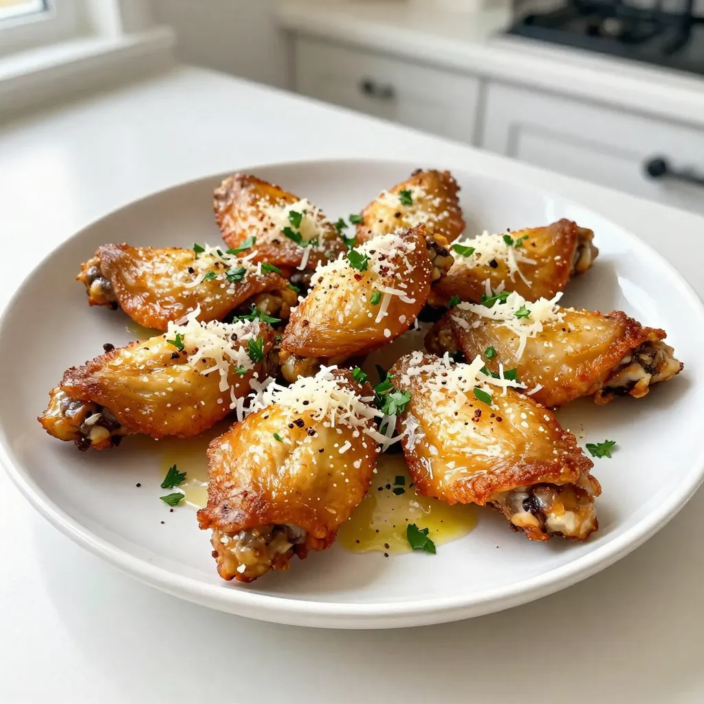 Baked Garlic Parmesan Chicken Wings that Crunch