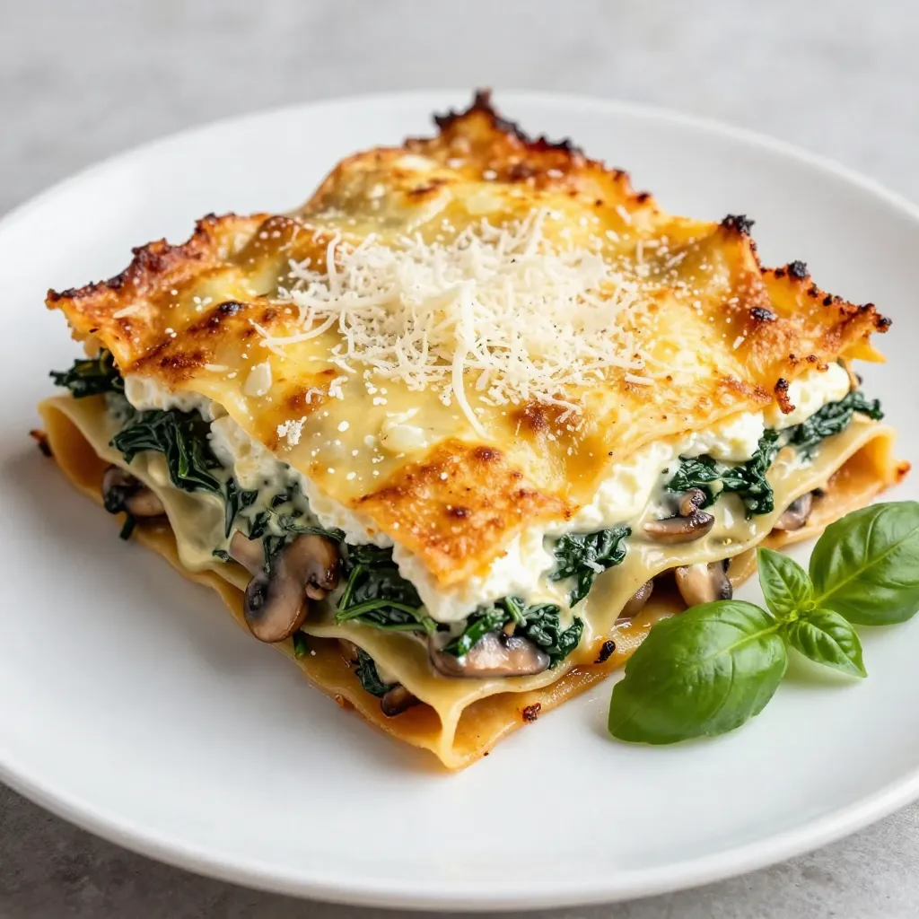 Creamy Spinach Mushroom Lasagna Tasty Comfort Dish