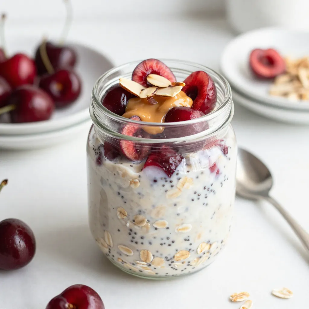 Cherry Almond Overnight Oats Easy and Tasty Recipe