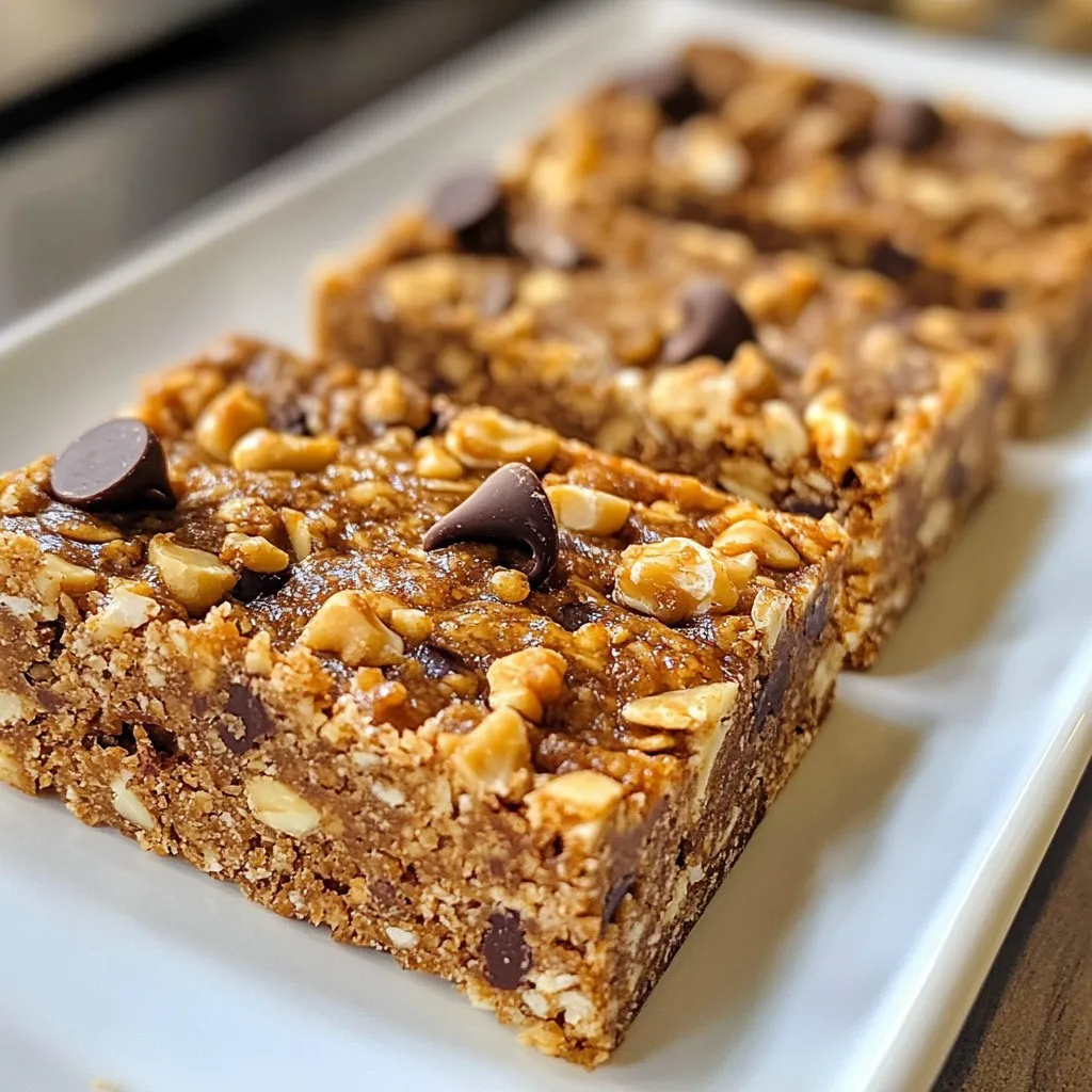 Peanut Butter Chocolate Chip Energy Bars Simple Recipe