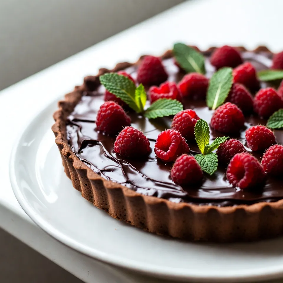 Raspberry Chocolate Ganache Tart Decadent Dessert Recipe