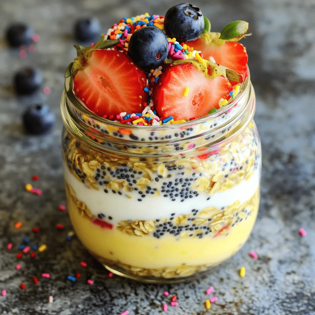 Protein Birthday Cake Overnight Oats Delightful Treat
